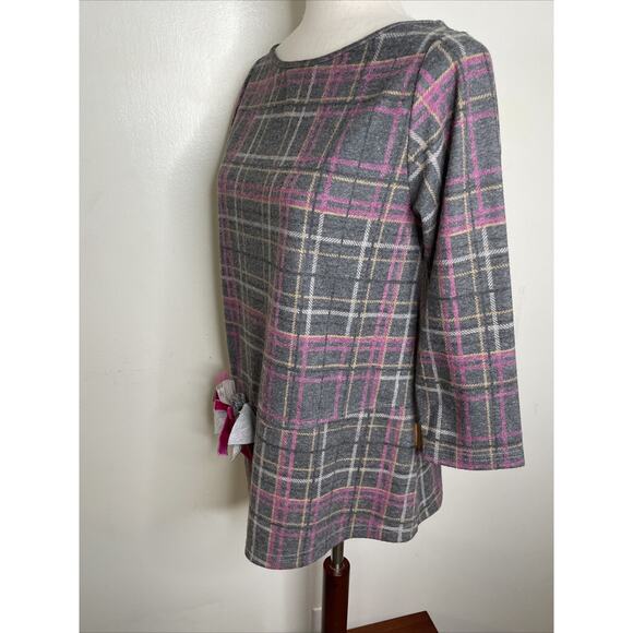 MAMATAYOE size M Flannel Tunic 3/4 Sleeves Designed in Spain Made in Portugal - Picture 11 of 15